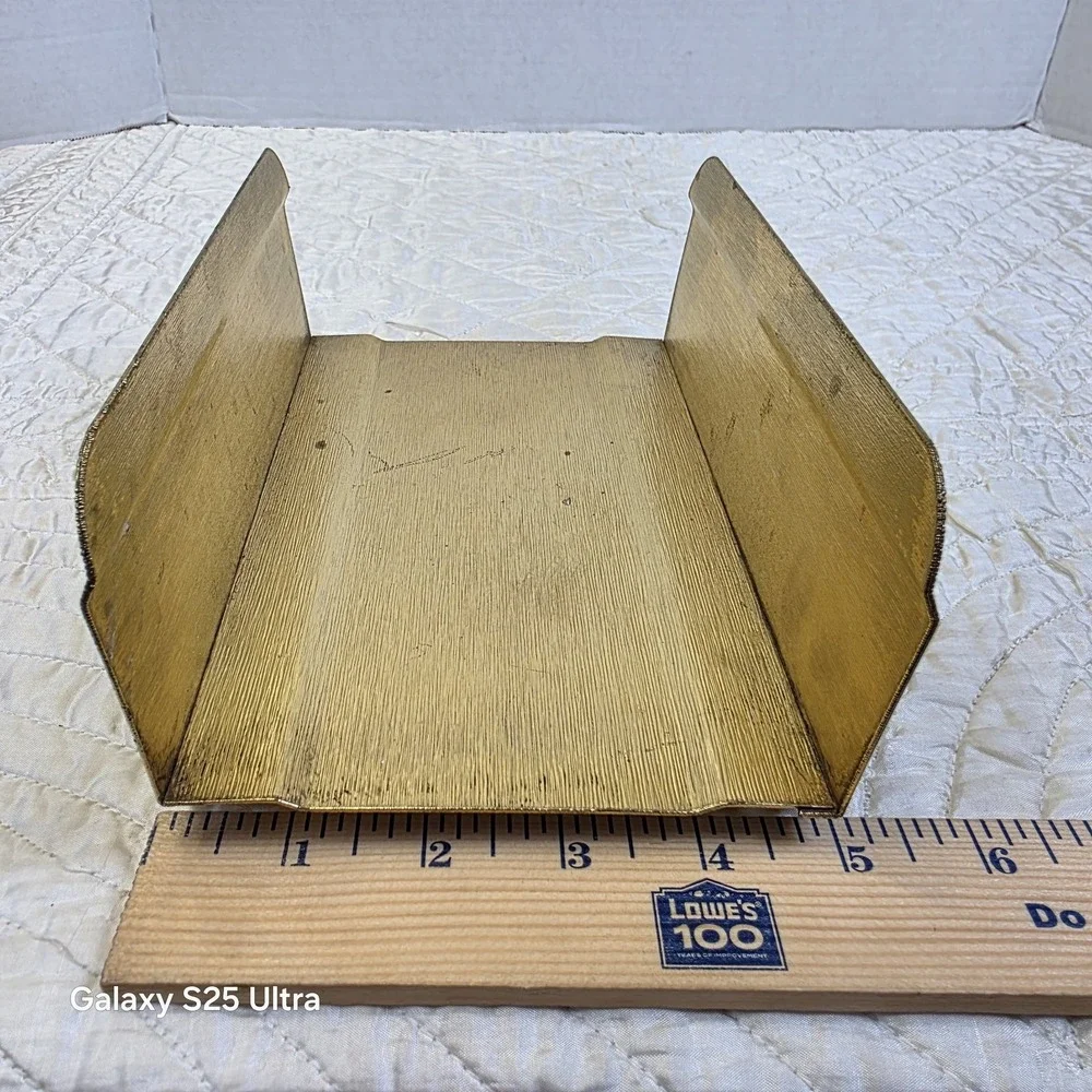 Vintage Hollywood Regency Gold Leaves Acorns Tissue Napkin Mail Holder Victorian